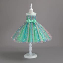 1-10 Years Baby Girl Clothing Rainbow Sequins Dress For Christmas Halloween Brithday Party Kid Girl Wedding Princess Dresses