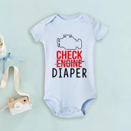 Funny Poopy Diaper Baby Romper Check Engine Baby Bodysuit Cute Mechanic Infant Bodysuits Boys Girls Clothes Newbron Gift