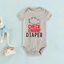 Funny Poopy Diaper Baby Romper Check Engine Baby Bodysuit Cute Mechanic Infant Bodysuits Boys Girls Clothes Newbron Gift