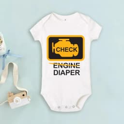 Funny Poopy Diaper Baby Romper Check Engine Baby Bodysuit Cute Mechanic Infant Bodysuits Boys Girls Clothes Newbron Gift