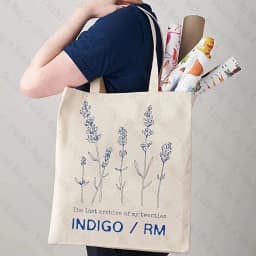Indigo RM Pattern Tote Bag Fashion Music Album Canvas Shopping Bags Kpop Fan Gift Shoulder Bags Kim Namjoon Bags Kpop Flower Bag