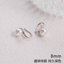Senlissi-New Fashion Wholesale 8-12mm Gary Pearl and 925 Sterling Silver Stud 18K Earrings for Women Jewelry Gifts