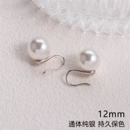 Senlissi-New Fashion Wholesale 8-12mm Gary Pearl and 925 Sterling Silver Stud 18K Earrings for Women Jewelry Gifts
