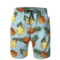 Funny Pineapple Mens Swimwear Beach Shorts Surf Board Shorts Sportwear Pant Boy Short Swimsuit Kids Summer Briefs Swimming Trunk