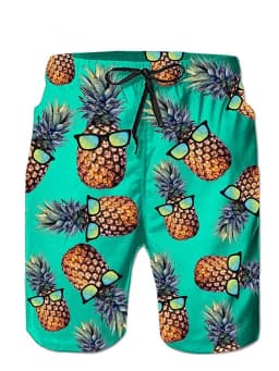 Funny Pineapple Mens Swimwear Beach Shorts Surf Board Shorts Sportwear Pant Boy Short Swimsuit Kids Summer Briefs Swimming Trunk