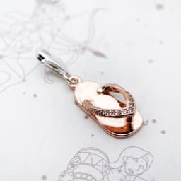 Rose Gold Flip Flop Slipper 925 Sterling Silver Charms For Women Men New DIY Accessories Ethnic Fashion Jewelry