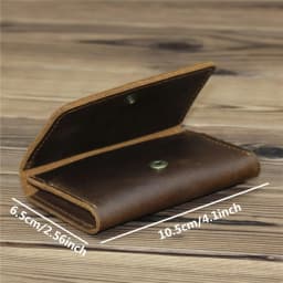 1pc Men's Genuine Leather Business Card Holder, Credit Card Case Small Card ID Holder