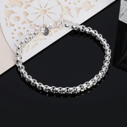 45-60cm 925 Sterling Silver 4mm Round Box Chain Necklace Bracelet set For Women Men Wedding Engagement Charm Jewelry