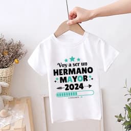 I'm Being Promoted To Big Sister/Brother 2024 T-shirt Baby Announcement T Shirt Kids Spanish Print Children Tops Summer Clothes