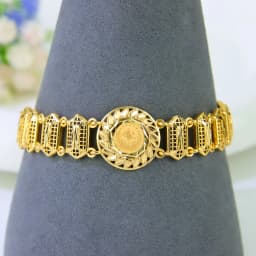 Arabic Design Gold Color Coins Bracelet 21k Gold Plated Turkish Charm Bangles Dubai Women Luxury Wedding Party Kurdish Jewelry