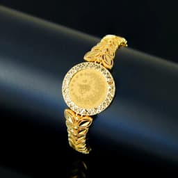 Arabic Design Gold Color Coins Bracelet 21k Gold Plated Turkish Charm Bangles Dubai Women Luxury Wedding Party Kurdish Jewelry