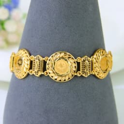 Arabic Design Gold Color Coins Bracelet 21k Gold Plated Turkish Charm Bangles Dubai Women Luxury Wedding Party Kurdish Jewelry