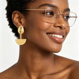 18K Gold Plated Cowrie Shell Brushed Semi‑Circle Earrings & Ring Set For Women Luxury Wedding Party Bridal Accessories Gift