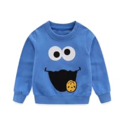 5-7T New Autumn Blue Elmo Sweatshirts Baby Boy Girls Cartoon Shirts Fashion Clothing Long Sleeve Hoody Boys Girls Tops