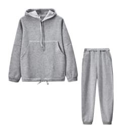 Hot Sale Europe and the United States Spring and Autumn New Fashion Big Pocket Solid Color Sweater Leisure Two-piece Set