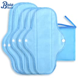 5pcs S/M Size Reusable Sanitary Pads Heavy Polar Fleece Towel Washable Panty Liner Mama Menstrual Pad with 1pc Wet Bag