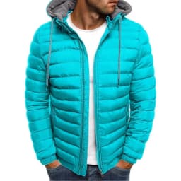 New men's detachable hat with padding, hooded cardigan with drawstring for winter warmth, jacket top, 2024