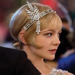 1920s Vintage Hair Jewelry Leaf Crystal Pearl Bridal Headpiece Flapper Great Gatsby Tiara And Crown Headband For Women Wedding