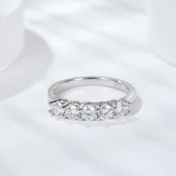 ALITREE D Color 4mm Moissanite Diamond Rings for Women Classic Match Wedding Eternity Band with GRA s925 Sterling Silver Ring
