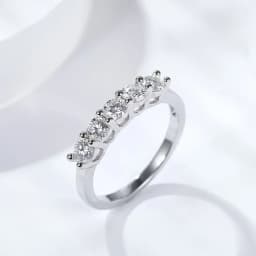 ALITREE D Color 4mm Moissanite Diamond Rings for Women Classic Match Wedding Eternity Band with GRA s925 Sterling Silver Ring