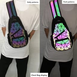 Male Shoulder Sling Bags Man Casual Chest Business Multi Functional Women Backpack Cycling Sports Rucksack Travel Pack Holograph
