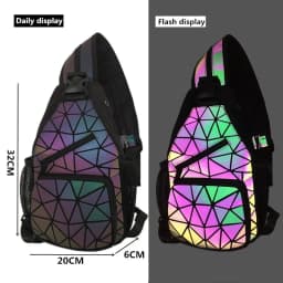 Male Shoulder Sling Bags Man Casual Chest Business Multi Functional Women Backpack Cycling Sports Rucksack Travel Pack Holograph