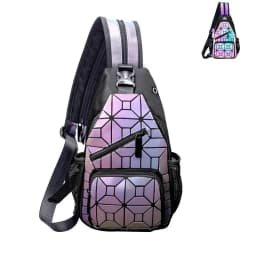 Male Shoulder Sling Bags Man Casual Chest Business Multi Functional Women Backpack Cycling Sports Rucksack Travel Pack Holograph