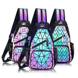 Male Shoulder Sling Bags Man Casual Chest Business Multi Functional Women Backpack Cycling Sports Rucksack Travel Pack Holograph