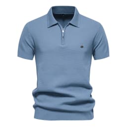 2024 New Summer Ribbed Knit Polo Shirt for Men Breathable and Cool Brand Quality Mens Textured Polo Shirts