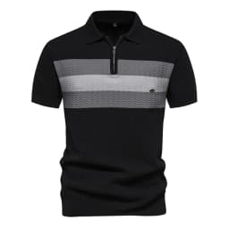 2024 New Summer Ribbed Knit Polo Shirt for Men Breathable and Cool Brand Quality Mens Textured Polo Shirts