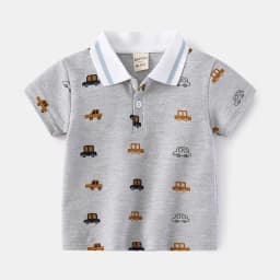Boy Polo Shirts for Kids Toddler Age 0 to 1 2 3 4 5 6 7 Years 100% Cotton School Shirt Short Sleeves Car Casual Children Clothes