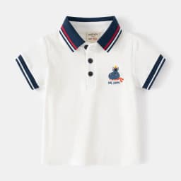 Boy Polo Shirts for Kids Toddler Age 0 to 1 2 3 4 5 6 7 Years 100% Cotton School Shirt Short Sleeves Car Casual Children Clothes