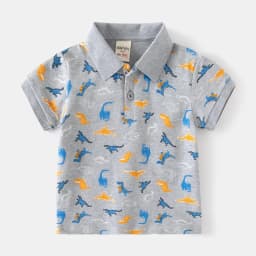 Boy Polo Shirts for Kids Toddler Age 0 to 1 2 3 4 5 6 7 Years 100% Cotton School Shirt Short Sleeves Car Casual Children Clothes