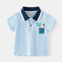 Boy Polo Shirts for Kids Toddler Age 0 to 1 2 3 4 5 6 7 Years 100% Cotton School Shirt Short Sleeves Car Casual Children Clothes