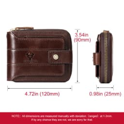 HUMERPAUL Genuine Leather Men's Wallet RFID Male Credit Card Holder with ID Window Multifunction Storage Bag Zipper Coin Purse