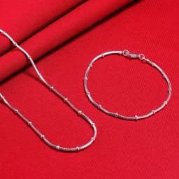 Fine Top brands 925 Sterling Silver bracelets neckalce Jewelry sets beads Snake bone chain for women man Wedding Party Gifts