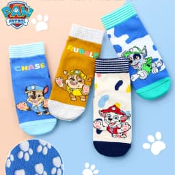 4Pairs Genuine Paw Patrol Kids Cotton Socks Non Slip Boy Cute Cartoon Socks Chase Marshall Rubble for Children Baby Indoor Socks