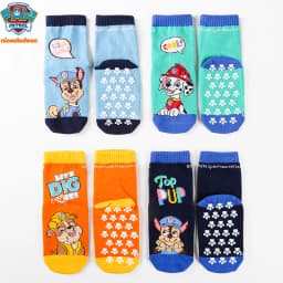 4Pairs Genuine Paw Patrol Kids Cotton Socks Non Slip Boy Cute Cartoon Socks Chase Marshall Rubble for Children Baby Indoor Socks