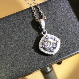 Silver 925 6 Prong Moissanite Pendant Necklace for Women Trendy Design D Color VVS Pass Diamond Testing Jewelry with Box GRA