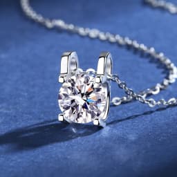 Silver 925 6 Prong Moissanite Pendant Necklace for Women Trendy Design D Color VVS Pass Diamond Testing Jewelry with Box GRA