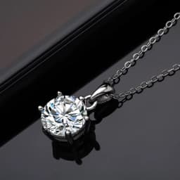 Silver 925 6 Prong Moissanite Pendant Necklace for Women Trendy Design D Color VVS Pass Diamond Testing Jewelry with Box GRA