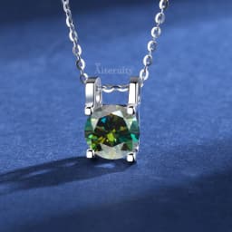 Silver 925 6 Prong Moissanite Pendant Necklace for Women Trendy Design D Color VVS Pass Diamond Testing Jewelry with Box GRA