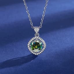 Silver 925 6 Prong Moissanite Pendant Necklace for Women Trendy Design D Color VVS Pass Diamond Testing Jewelry with Box GRA