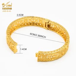 Dubai Gold Color Bangles For Women Gold Plated Indian African Hard Bracelets Charm Wedding Ethiopian Arabic Hand Jewelry Luxury