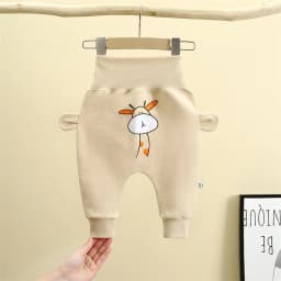 Autumn Infant Thickened Cotton Pants Baby Cartoon Print Trousers Winter Newborn Boys Girls' Big Hip Circumference Pants Clothing