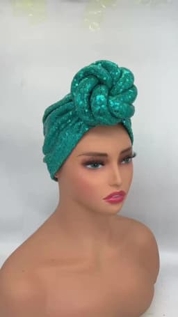 Sequins Twisted Flower Turban Cap for Women Fashion African Female Head Wraps Muslim Headscarf Bonnet Turbante Mujer