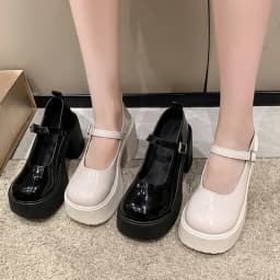 Fashion White Chunky Platform High Heels Women's 2024 New Fall/winter Mary Jane Shoes