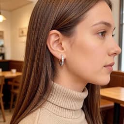 White Zircon Creole Hinged Hoop Earrings Europe Fine Jewelry For Women Gift In Real 925 Sterling Silver