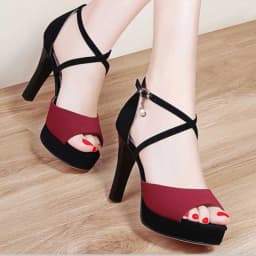 BCEBYL Summer New Casual Fashion Stiletto Heel Open Toe Buckle Solid Color Comfortable Sexy Banquet Women's Shoes