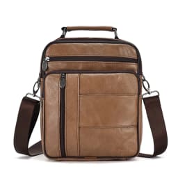 JOYIR Genuine Leather Men Messenger Sling Bag Satchel Bags for Male Multifunction Shoulder Bags Casual Crossbody Bag Handbag